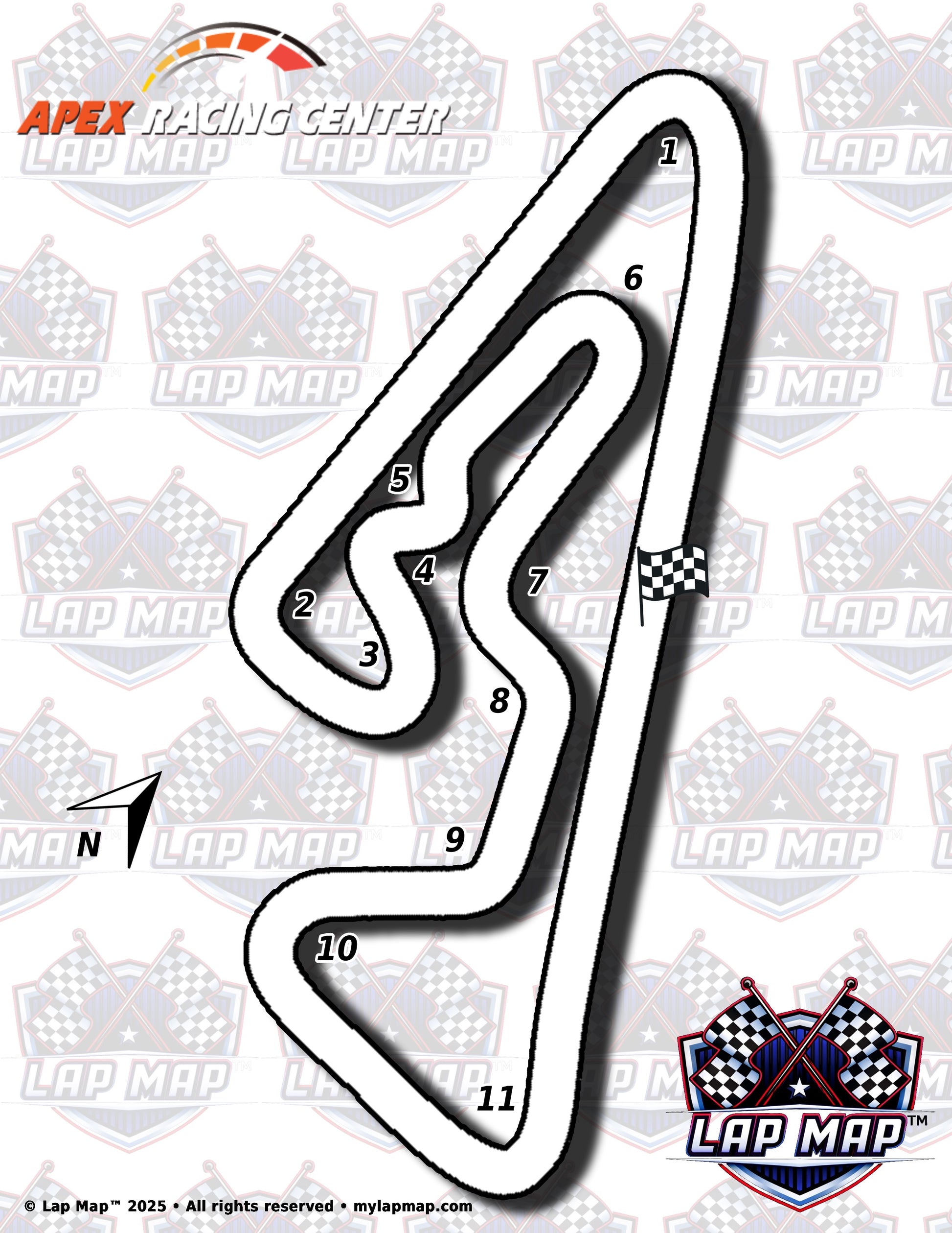 Apex Racing Center track map lap map