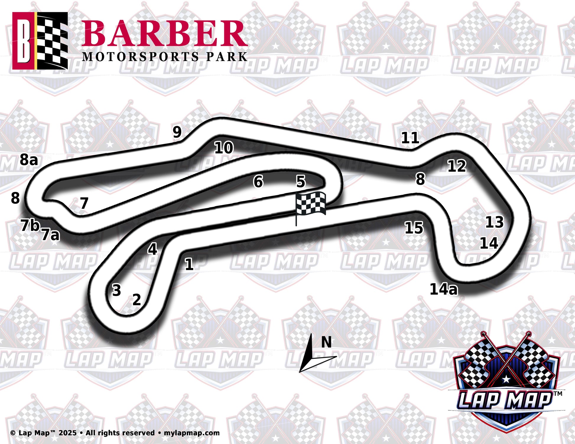 Barber Motorsports Park track map lap map