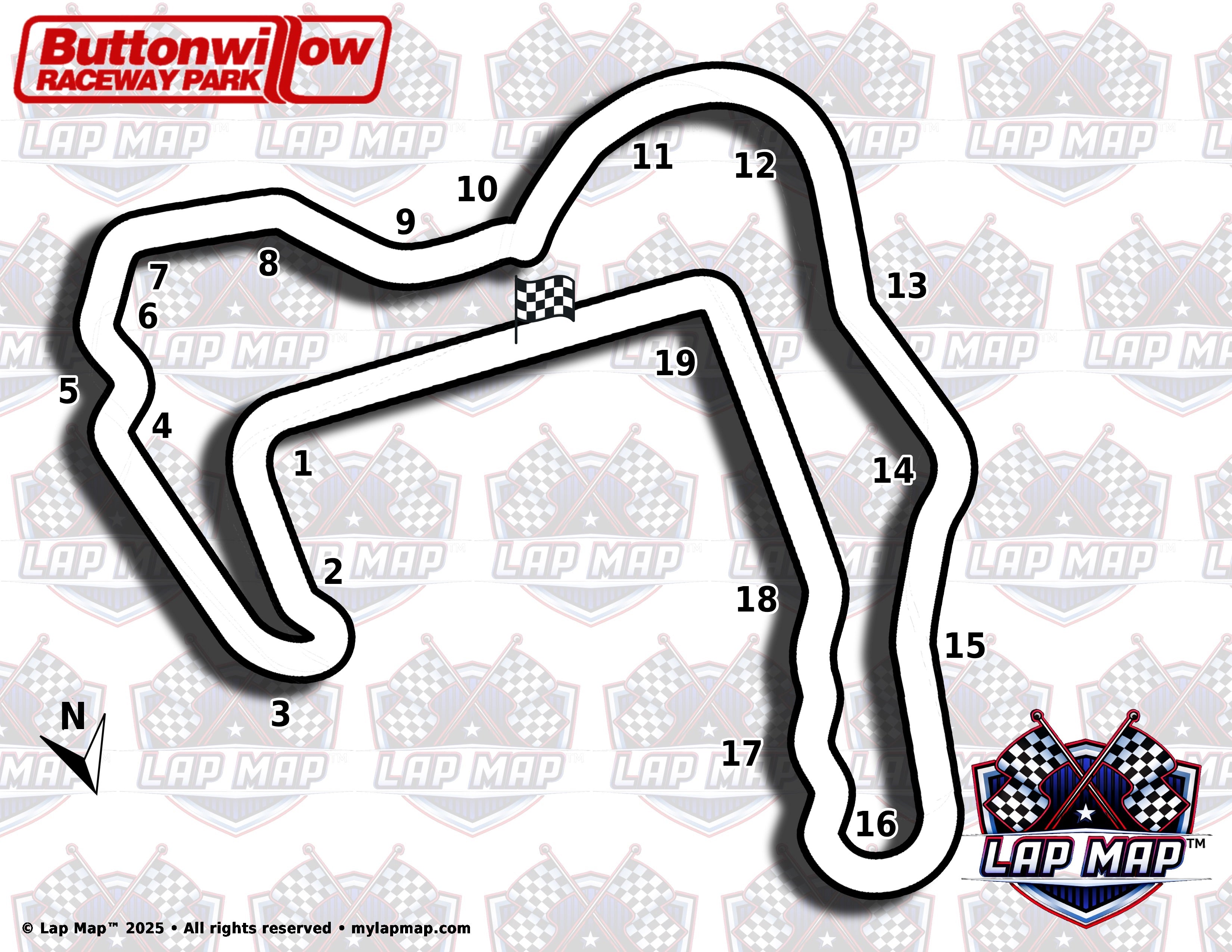 Buttonwillow Raceway Classic Track Map | Lap Map