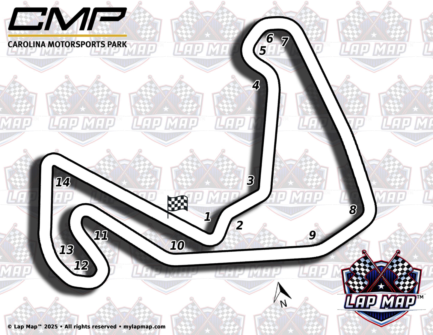 Carolina Motorsports Park track map lap map