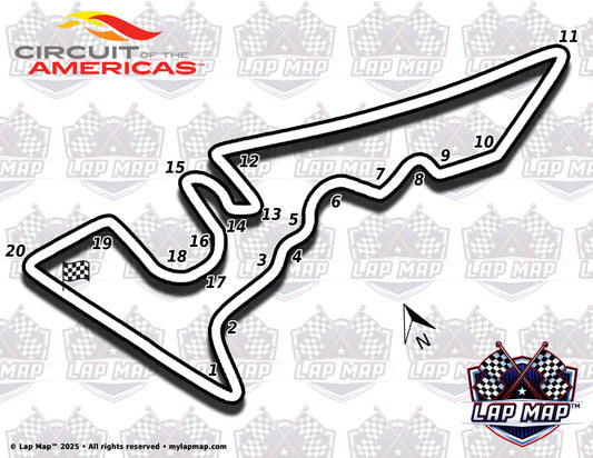 Circuit Of The Americas track map lap map
