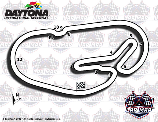 Daytona International Speedway Track Map lap map