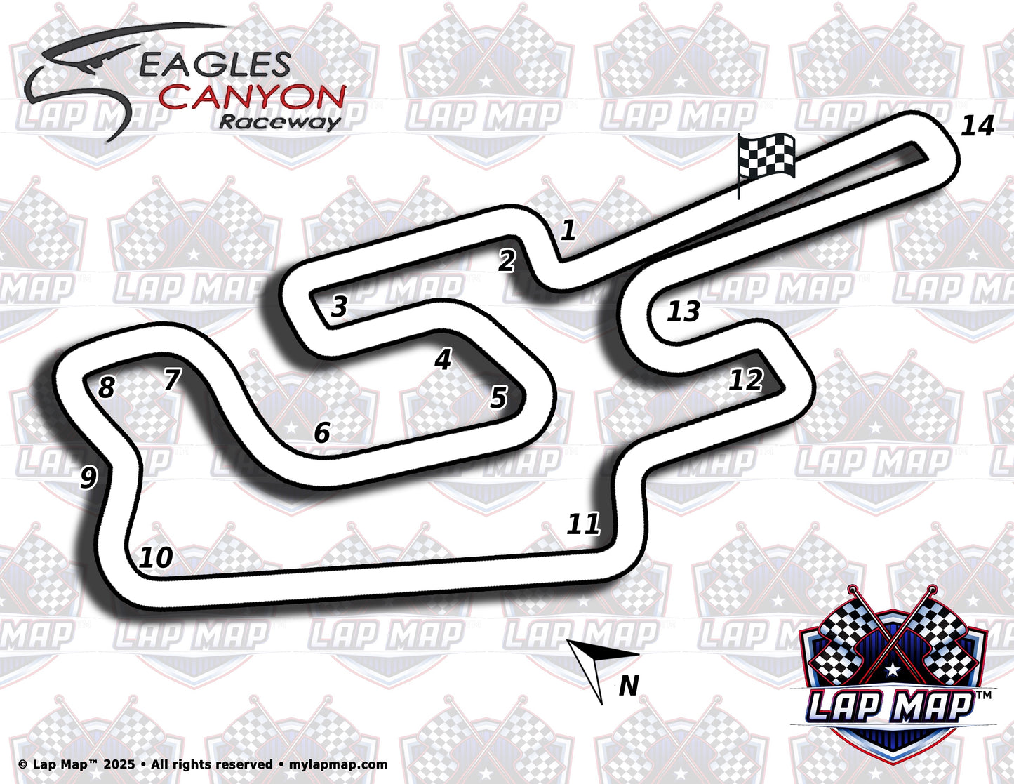 Eagles Canyon Raceway track map lap map