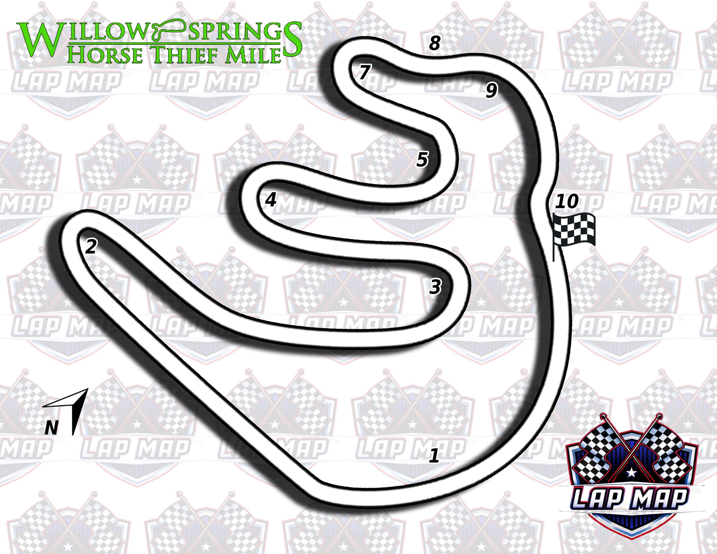 Willow Springs Track Map - Horse Thief Mile track map lap map