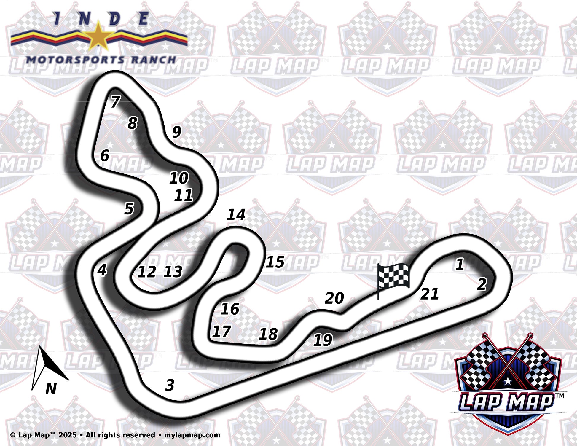 Inde Motorsports Ranch Track Map lap map