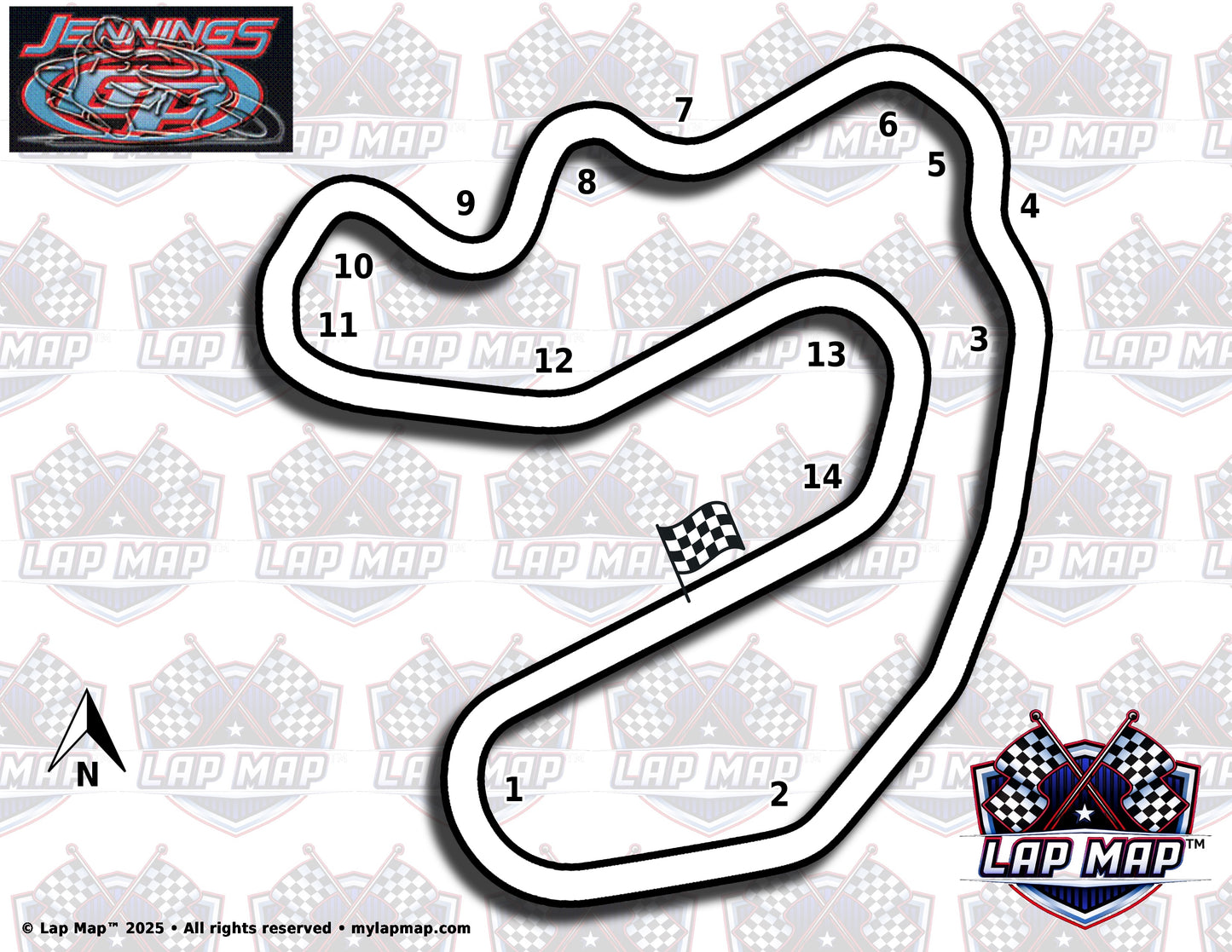 Jennings GP track map lap map
