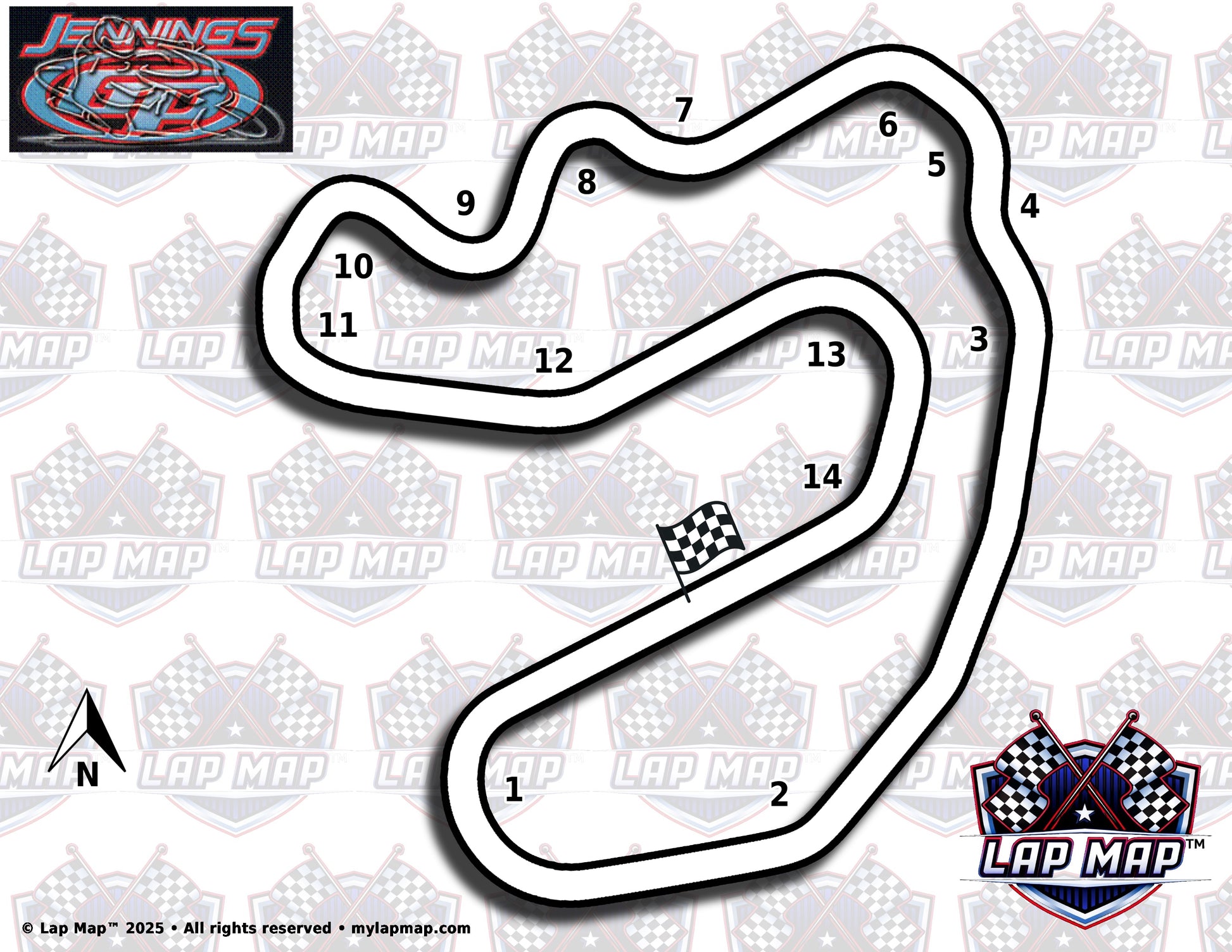 Jennings GP track map lap map