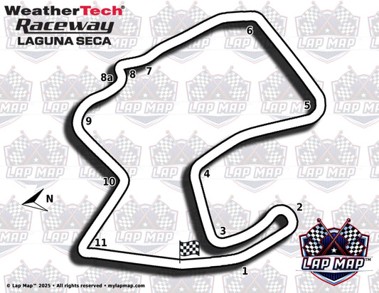WeatherTech Raceway Laguna Seca track map lap map