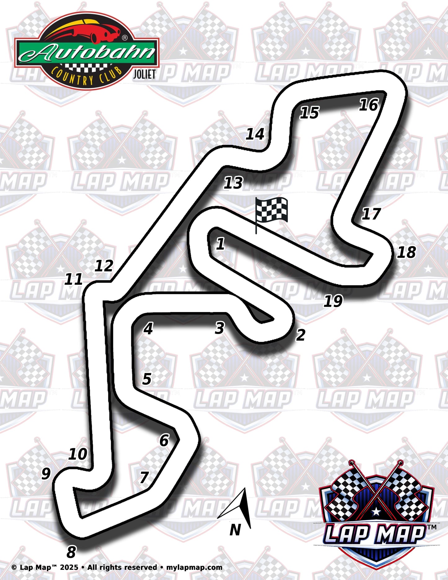 Autobahn Country Club Track Map - Full Circuit