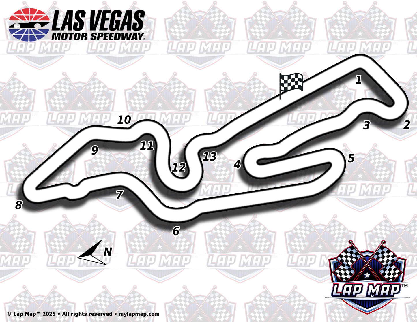 Las Vegas Motor Speedw track map lap map