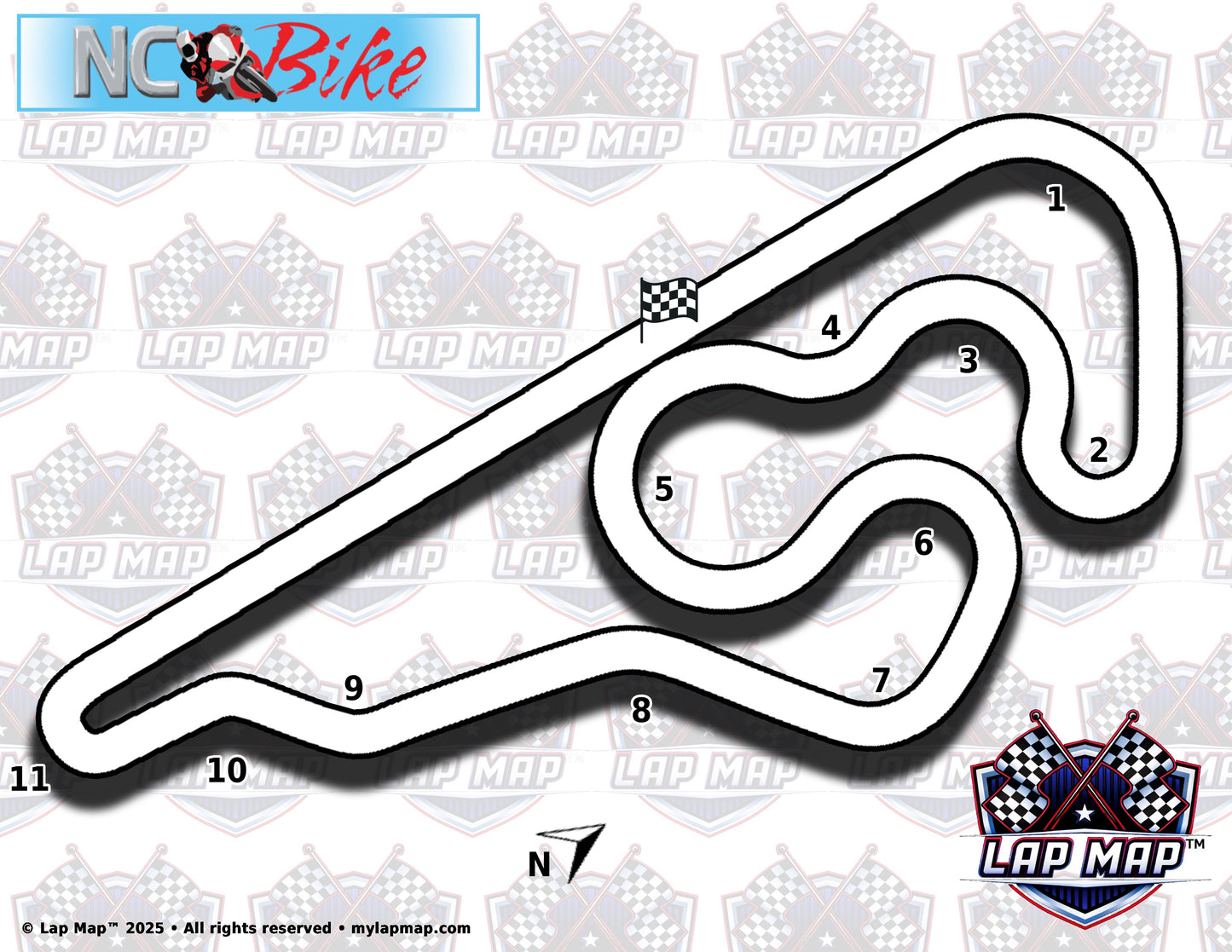 North Carolina Bike track map lap map