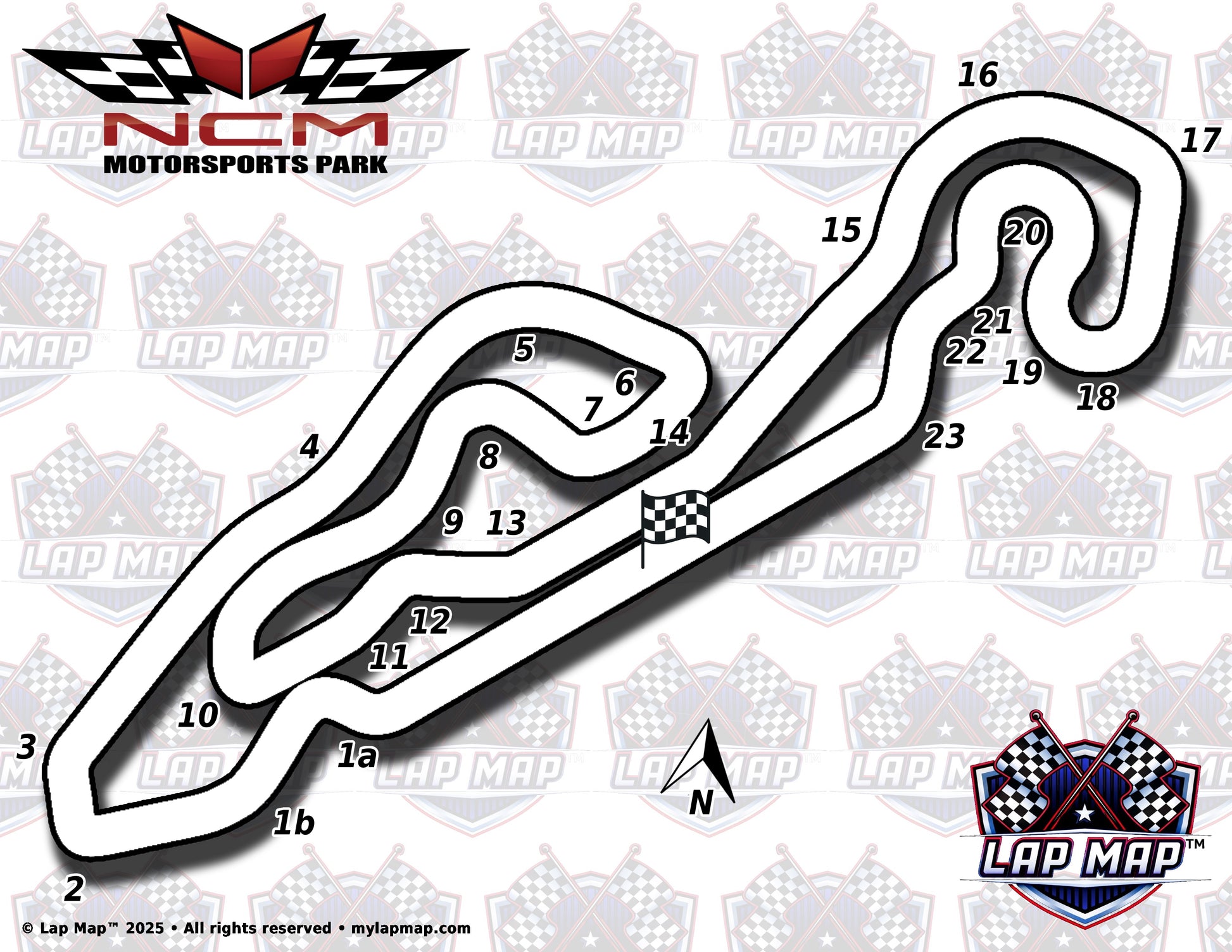 NCM Motorsports Park track map lap map