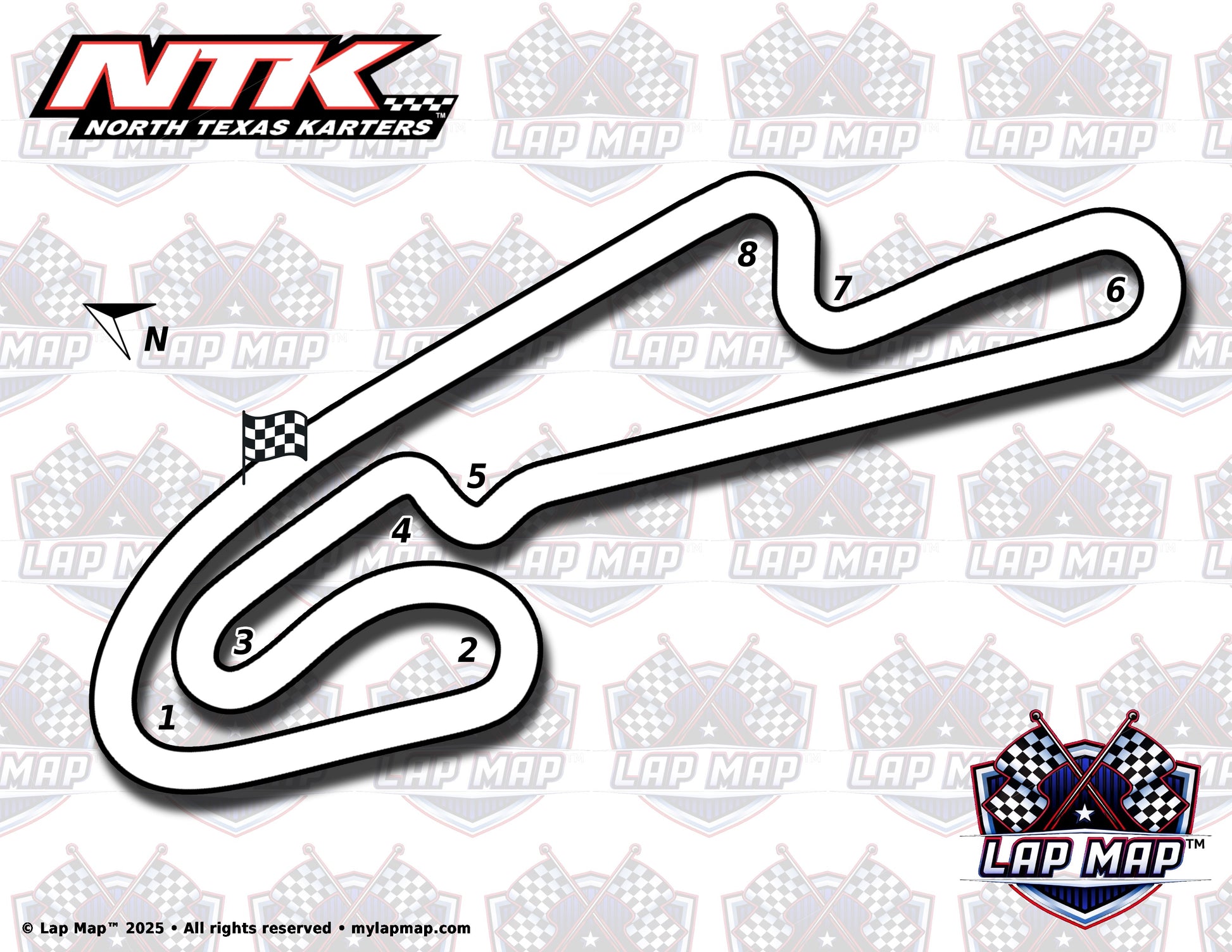 North Texas Karters track map lap map
