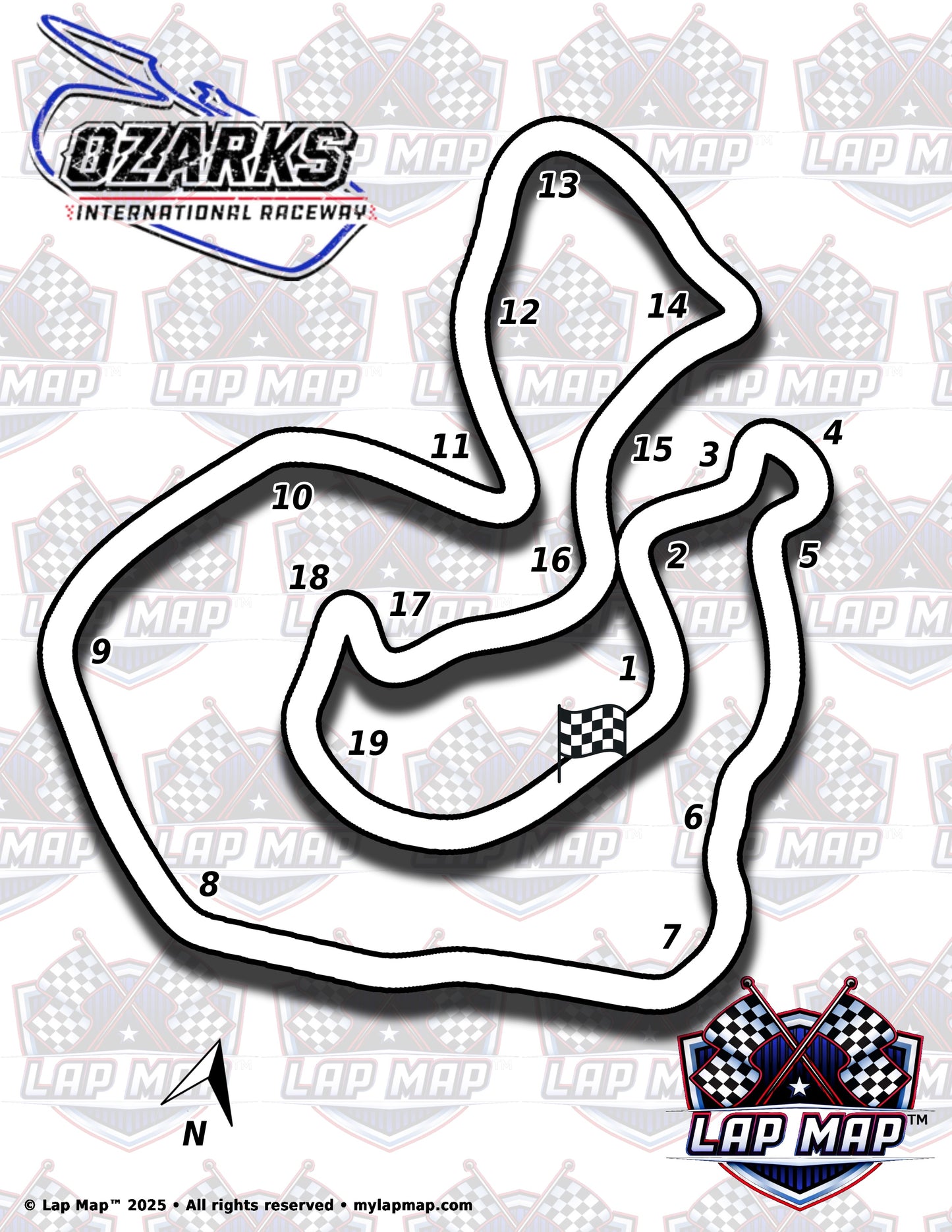 Ozarks International Raceway track map lap map