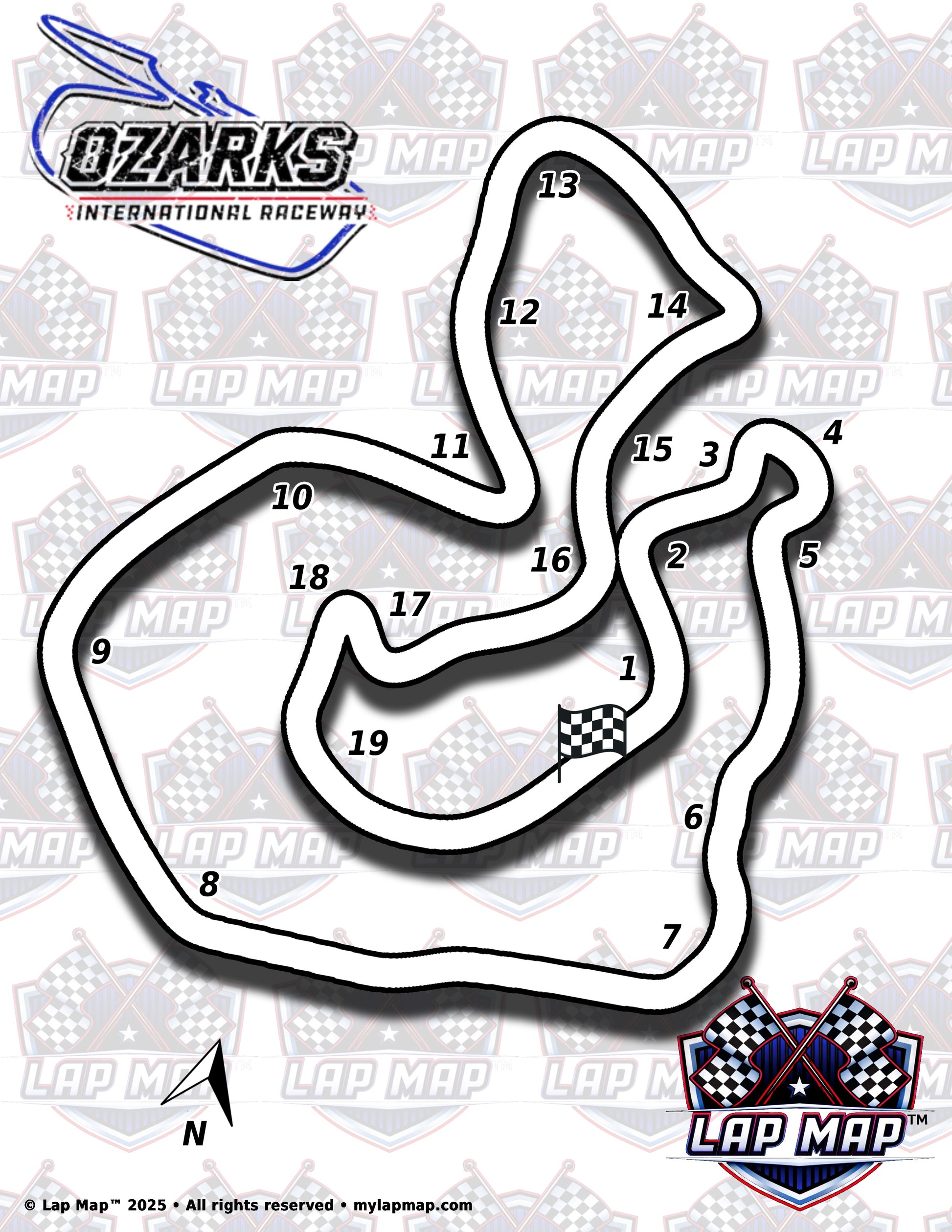 Ozarks International Raceway track map lap map