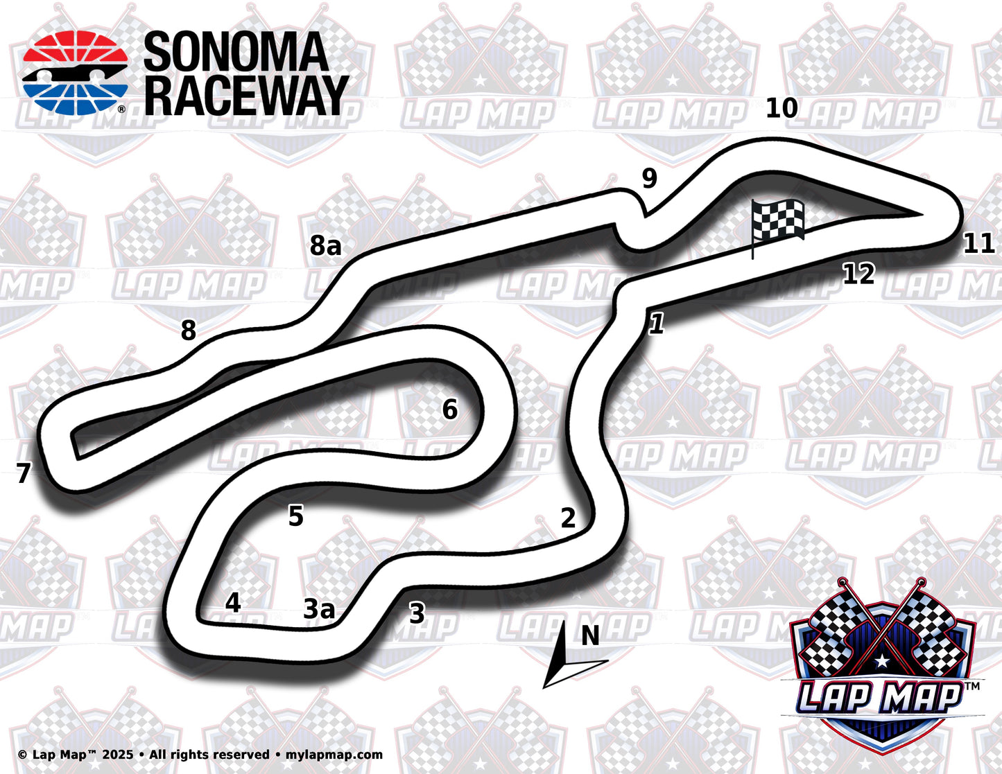 Sonoma Raceway Track Map - AMA Course track map lap map