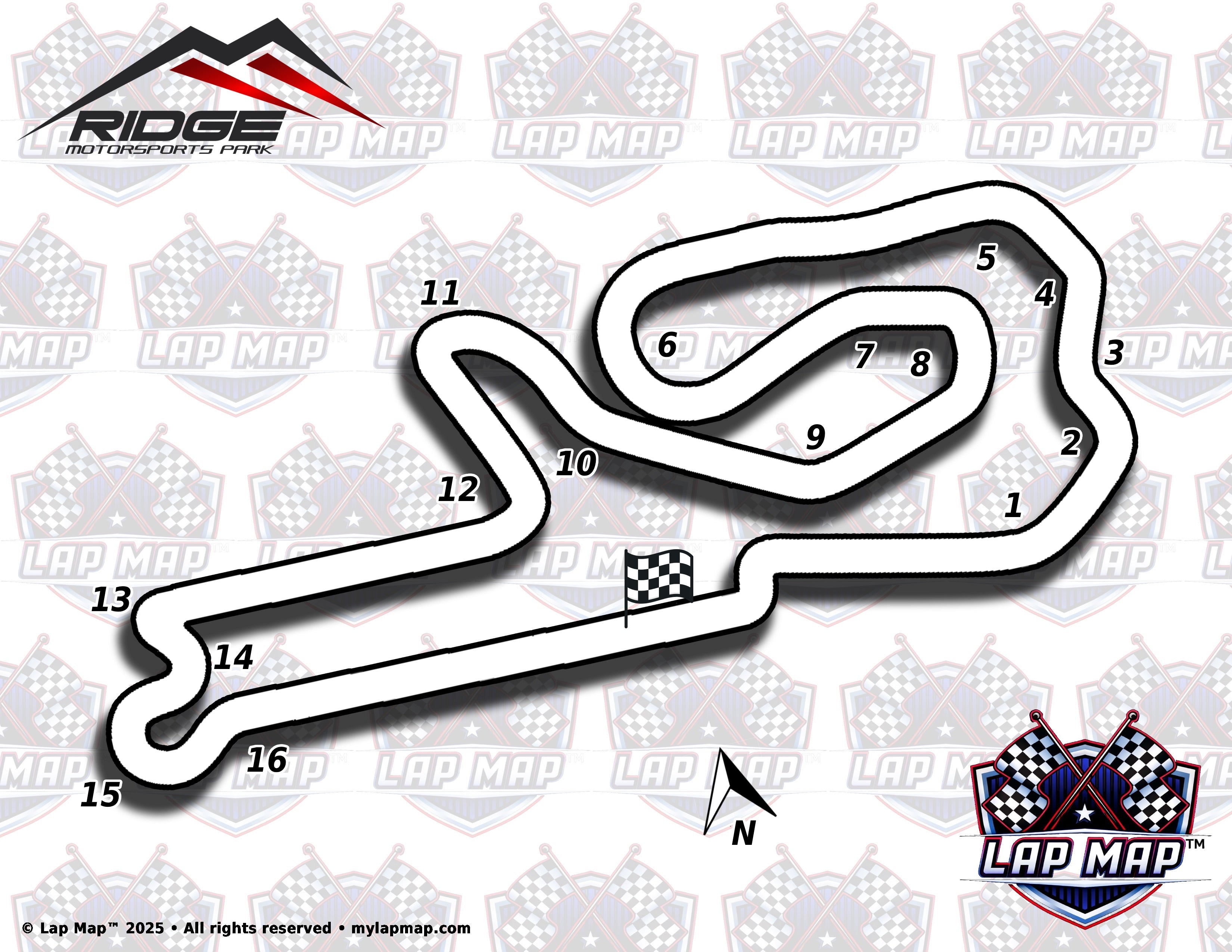 The Ridge Motorsports Park Track Map | Lap Map