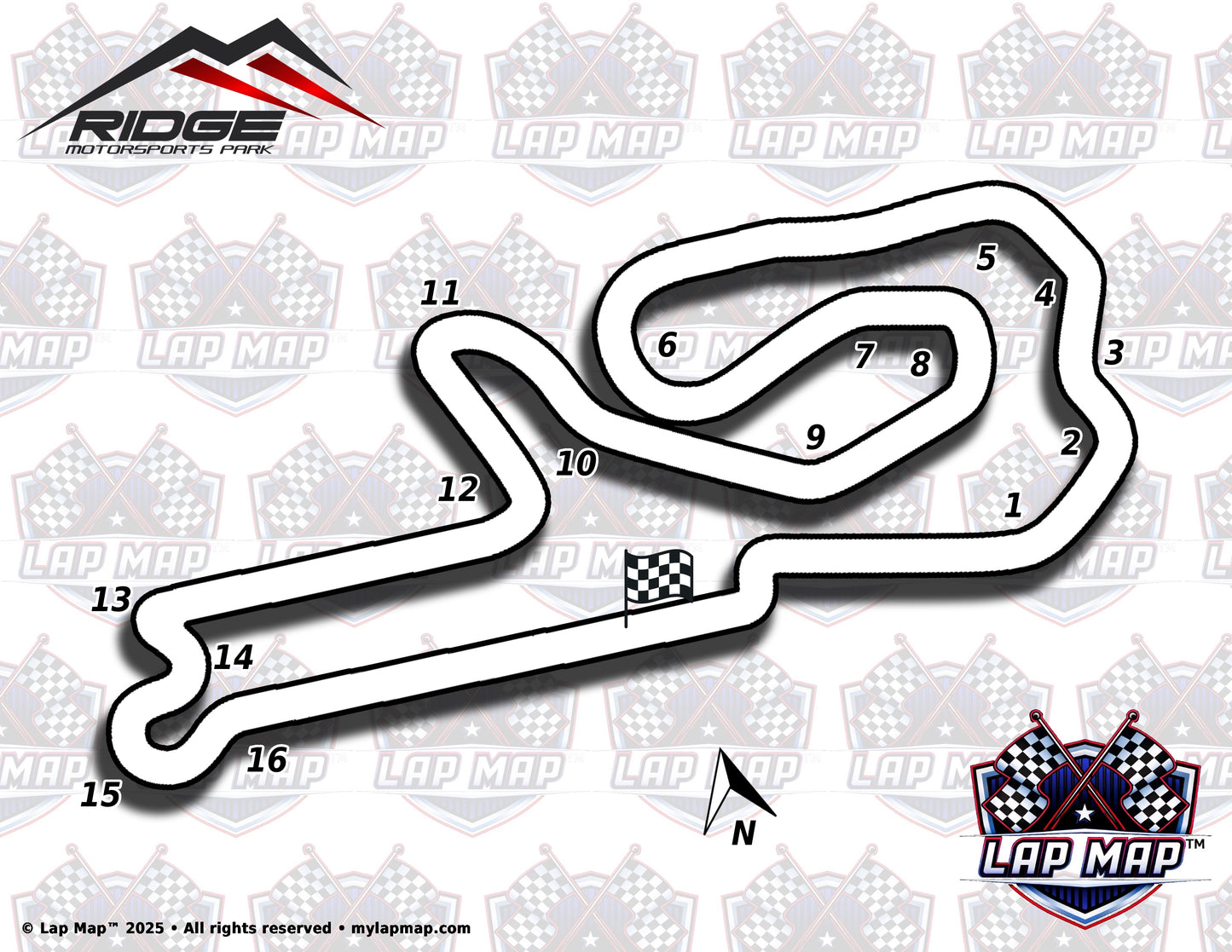 The Ridge Motorsports Park Track Map