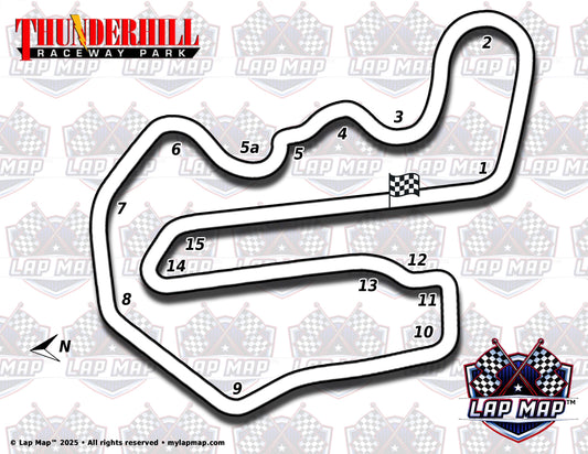 Thunderhill Raceway Park track map lap map