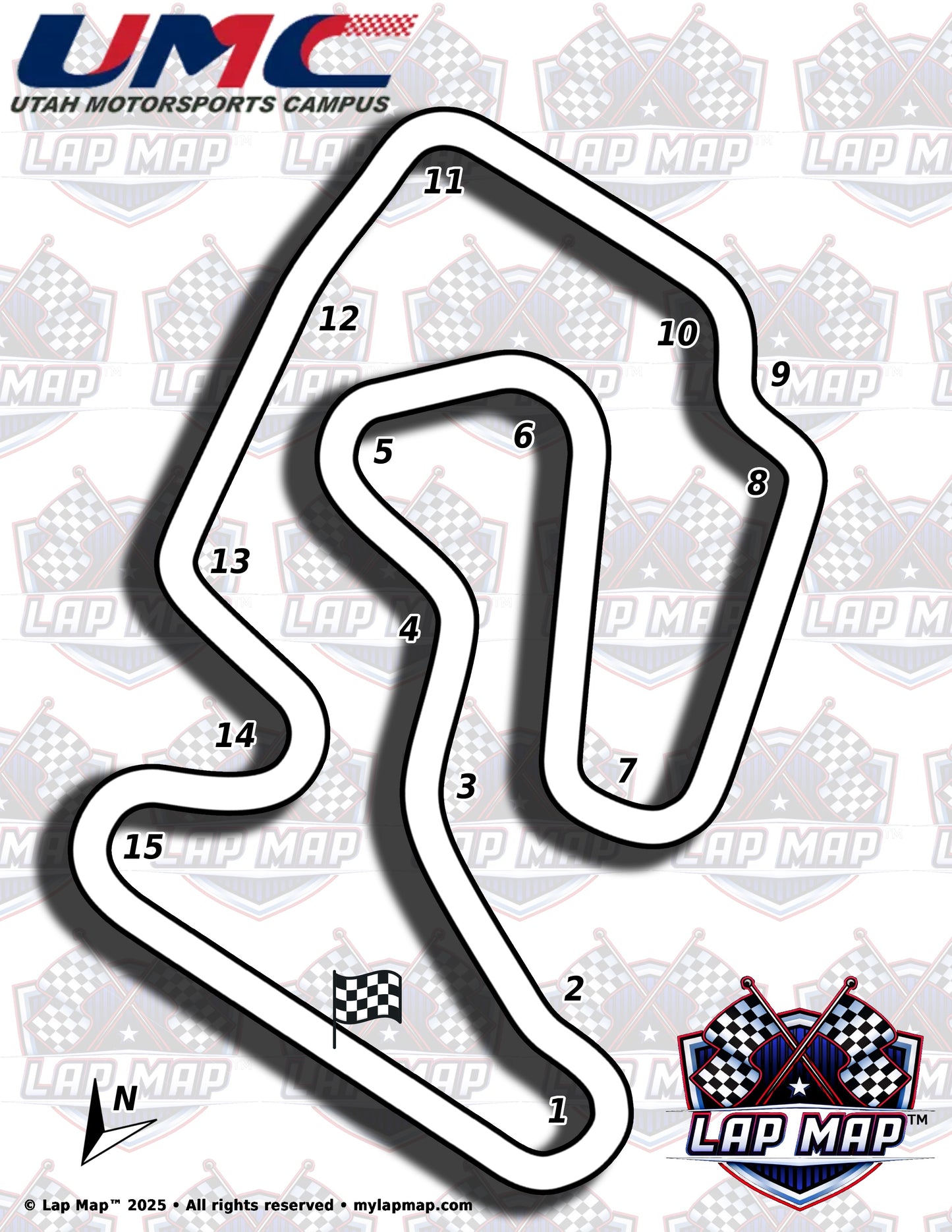Utah Motorsports Campus Track Map - East Course