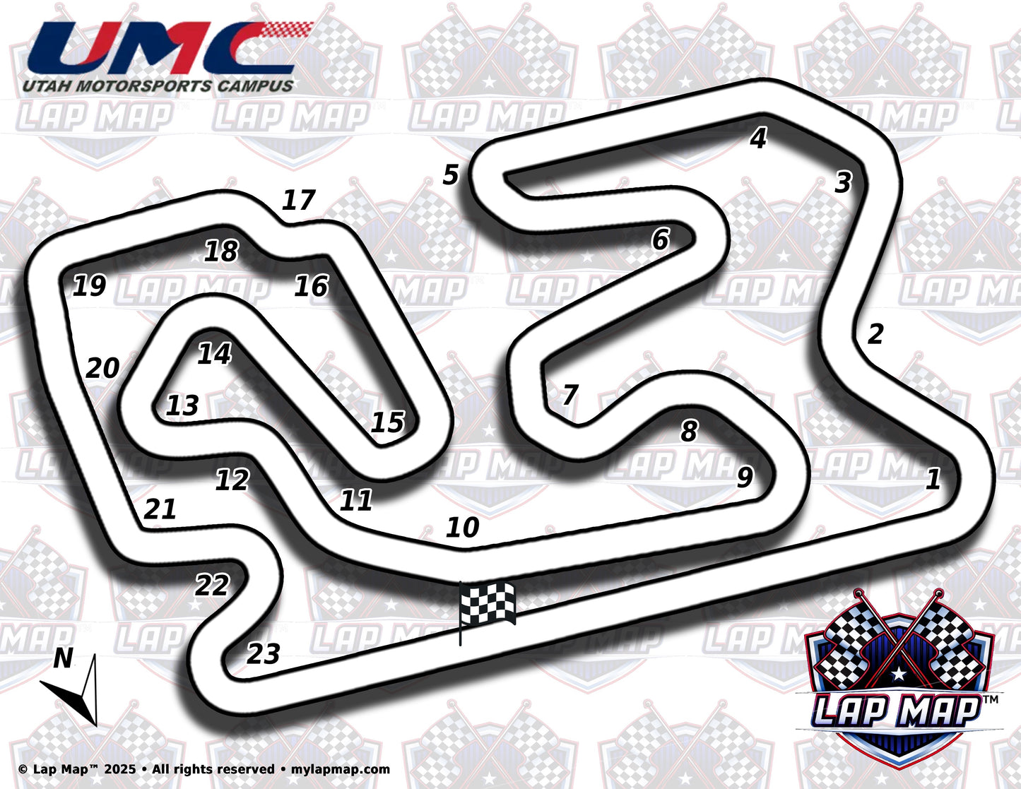 Utah Motorsport Campus track map lap map