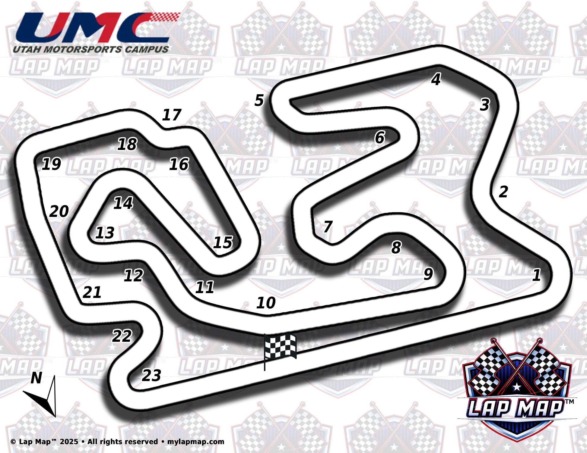 Utah Motorsport Campus track map lap map