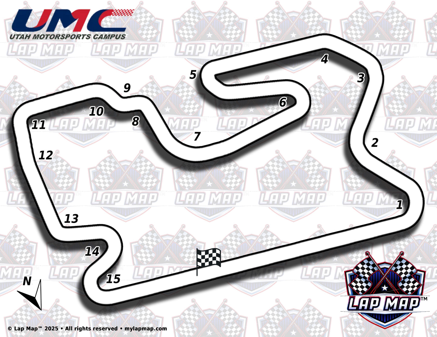 Utah Motorsports Campus Track Map - Outer Perimeter track map lap map