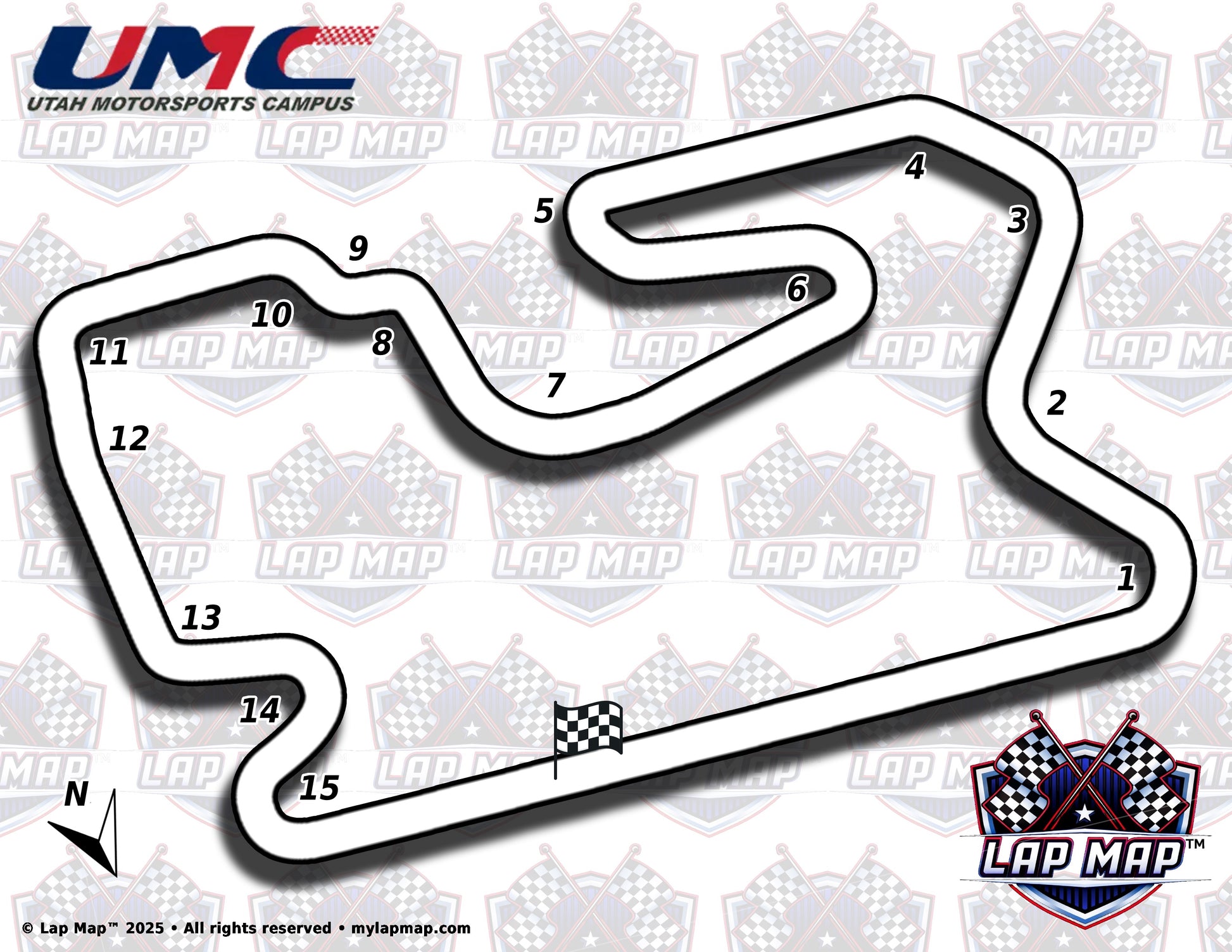 Utah Motorsports Campus Track Map - Outer Perimeter track map lap map