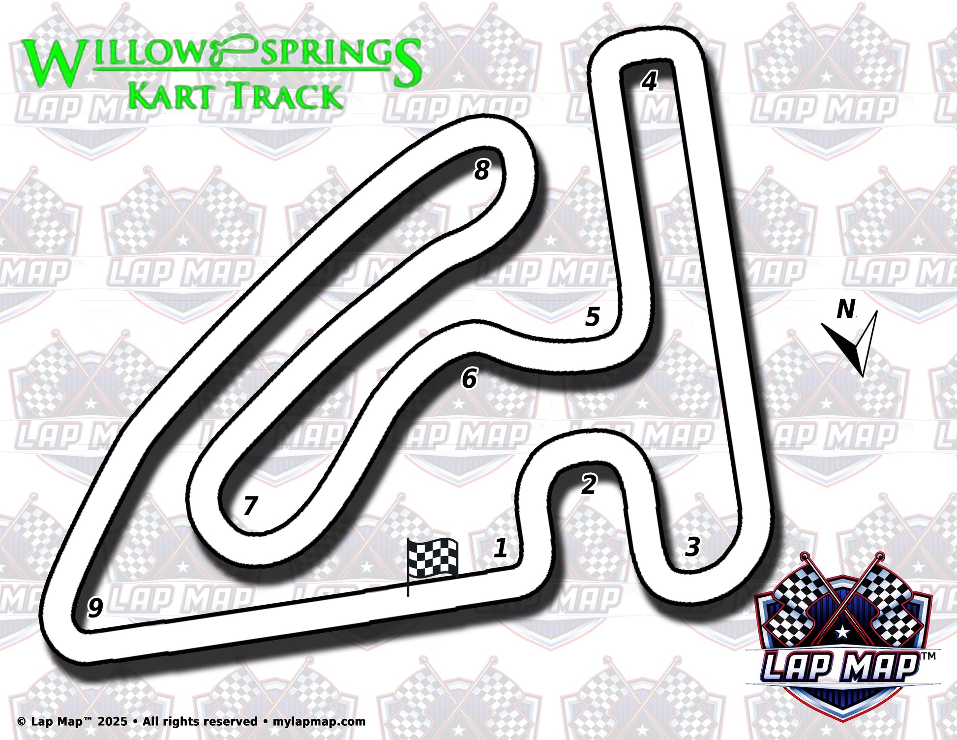 Willow Springs Track Map - Kart Track track map lap map